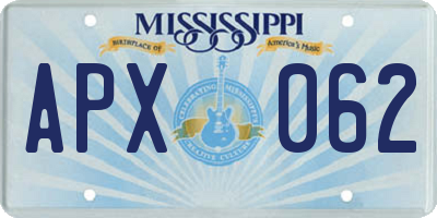 MS license plate APX062