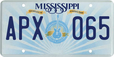 MS license plate APX065