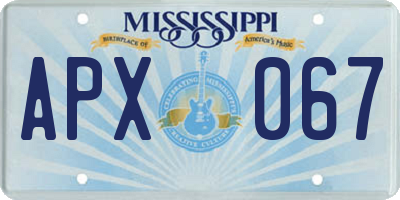 MS license plate APX067