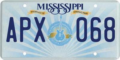 MS license plate APX068