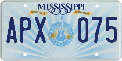MS license plate APX075