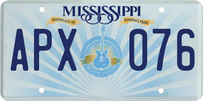 MS license plate APX076