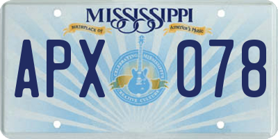 MS license plate APX078
