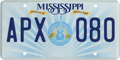 MS license plate APX080