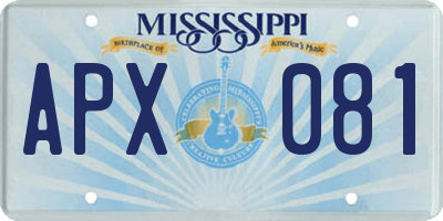 MS license plate APX081