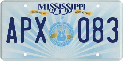 MS license plate APX083