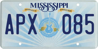 MS license plate APX085