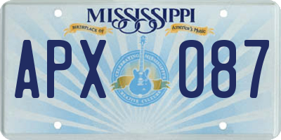 MS license plate APX087