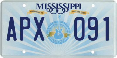 MS license plate APX091