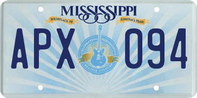 MS license plate APX094