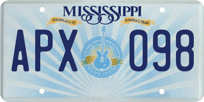 MS license plate APX098