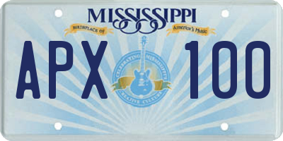 MS license plate APX100
