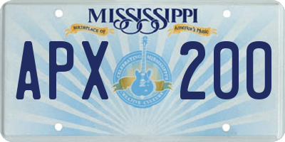 MS license plate APX200