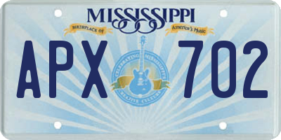MS license plate APX702