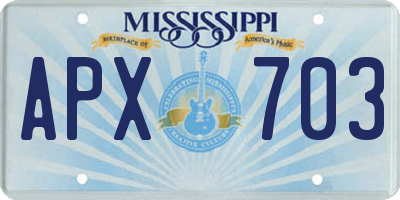 MS license plate APX703