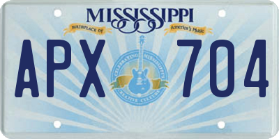 MS license plate APX704