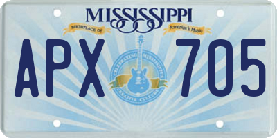MS license plate APX705