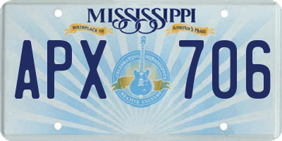 MS license plate APX706