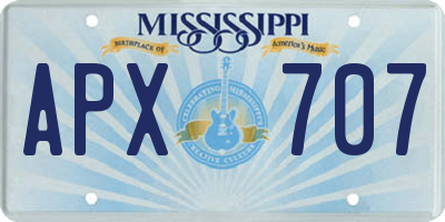 MS license plate APX707