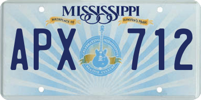 MS license plate APX712