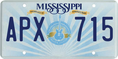MS license plate APX715