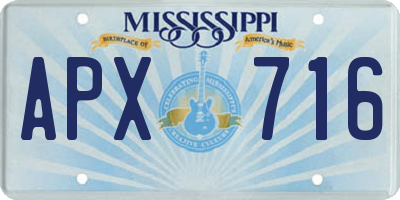 MS license plate APX716