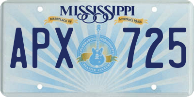 MS license plate APX725