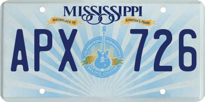 MS license plate APX726