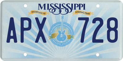 MS license plate APX728