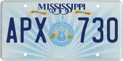 MS license plate APX730