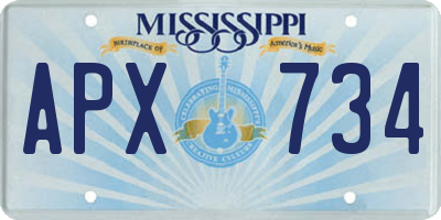 MS license plate APX734