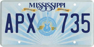 MS license plate APX735