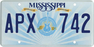 MS license plate APX742