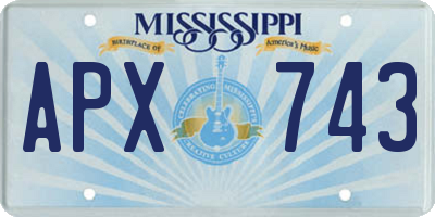 MS license plate APX743