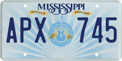MS license plate APX745
