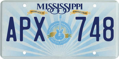 MS license plate APX748
