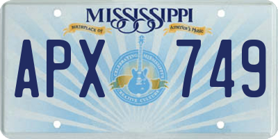 MS license plate APX749