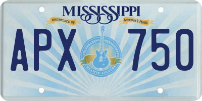 MS license plate APX750