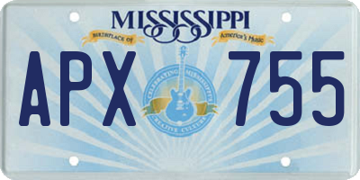 MS license plate APX755