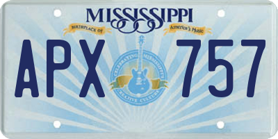MS license plate APX757
