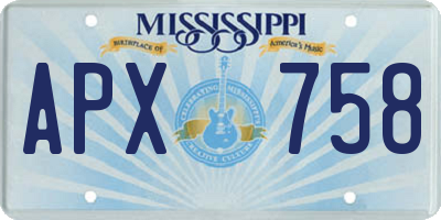 MS license plate APX758