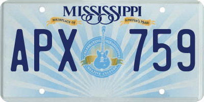 MS license plate APX759