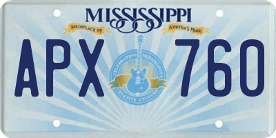 MS license plate APX760