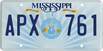 MS license plate APX761