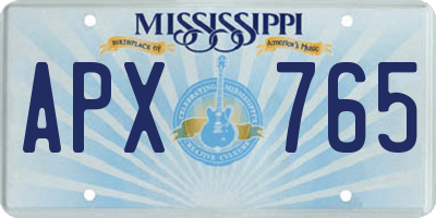 MS license plate APX765