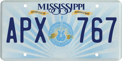 MS license plate APX767