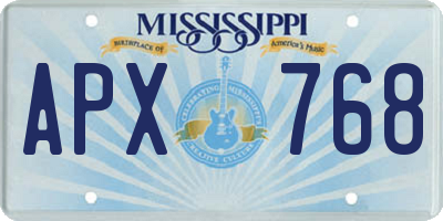 MS license plate APX768