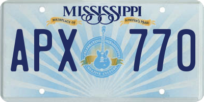 MS license plate APX770