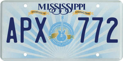 MS license plate APX772