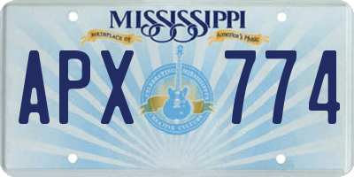 MS license plate APX774
